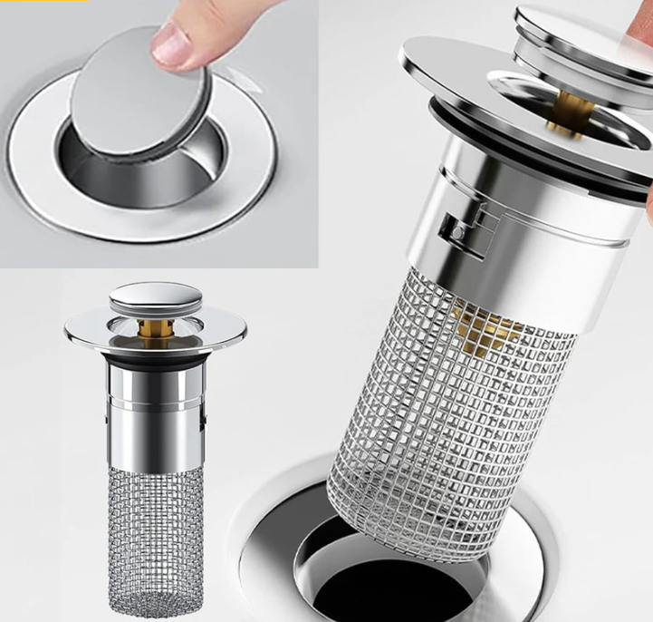 مجموعة من 3 فلاتر للتصريف من الفولاذ المقاوم للصدأ