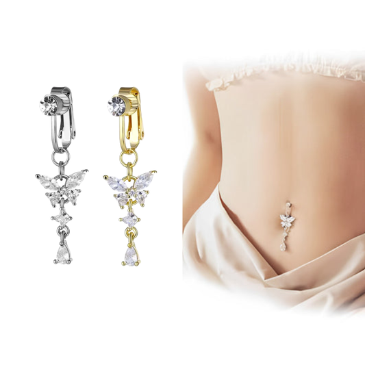 2 Piercing Nombril Papillon